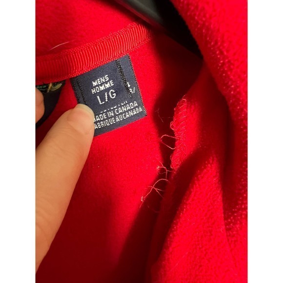 Vintage Ebtek Eddie Bauer quarter zip fleece red size L - Picture 4 of 5